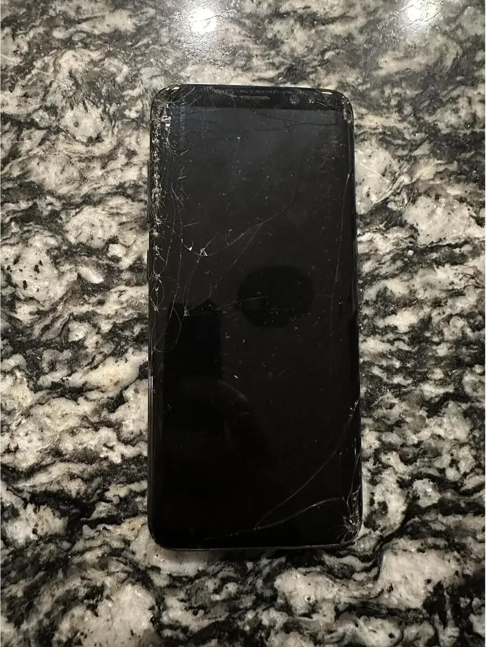 Samsung Galaxy S8 Black Smartphone Cracked Glass For Parts or Repair